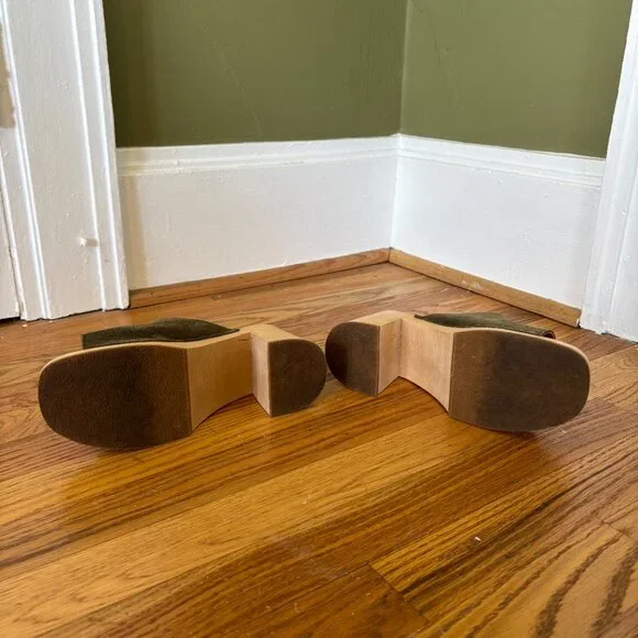 Swedish Hasbeen Open Toe Clog with Wooden Heel - Picture 4 of 4